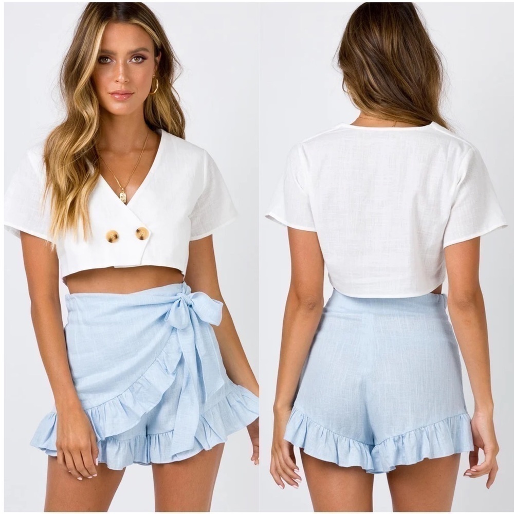PRINCESS POLLY Herring Shorts In Powder Blue